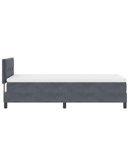 Letto Box Spring con Materasso Grigio Scuro 80x200 cm Velluto