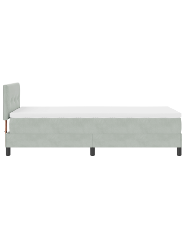 Letto a molle con materasso Grigio chiaro 80 x 200 cm Velluto