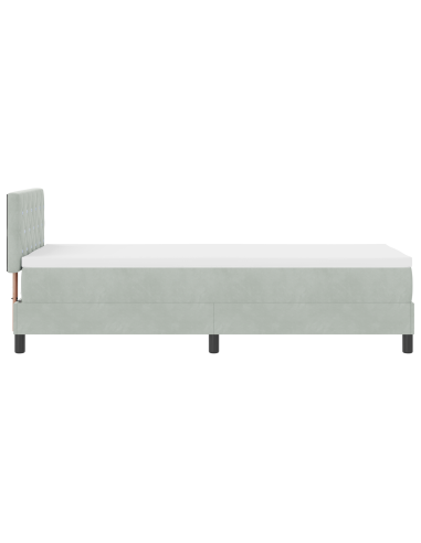 Letto a molle con materasso Grigio chiaro 80 x 200 cm Velluto