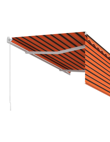Tenda Retrattile Manuale con Parasole 3x2,5m Arancione Marrone