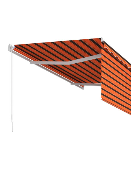 Tenda Retrattile Manuale con Parasole 3x2,5m Arancione Marrone