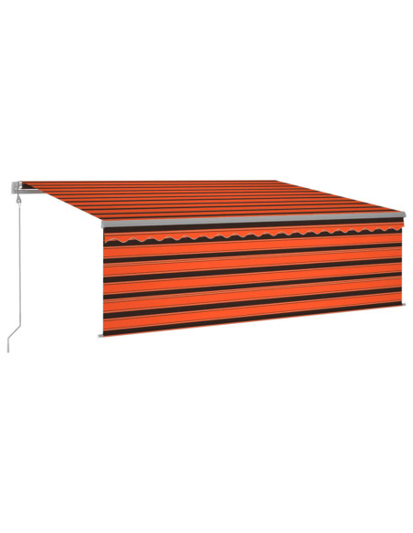 Tenda Automatica LED Sensore Vento 4,5x3 m Arancione e Marrone