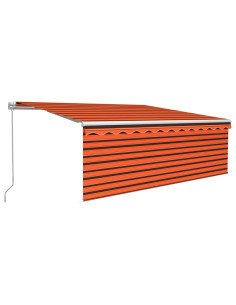 Tenda Sole Retrattile Manuale con Parasole 4x3m Arancio Marrone