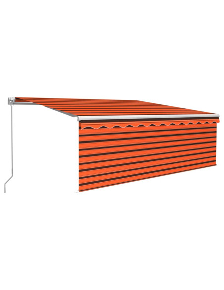 Tenda Sole Retrattile Manuale con Parasole 4x3m Arancio Marrone