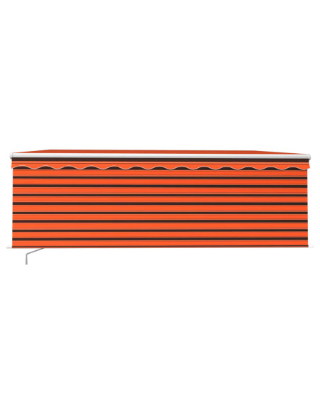 Tenda Sole Retrattile Manuale con Parasole 4x3m Arancio Marrone