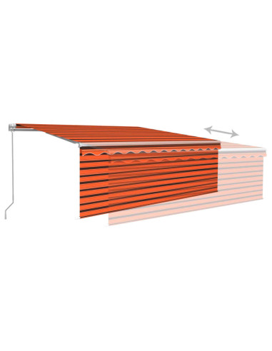 Tenda Sole Retrattile Manuale con Parasole 4x3m Arancio Marrone
