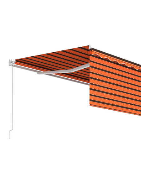 Tenda Sole Retrattile Manuale con Parasole 4x3m Arancio Marrone