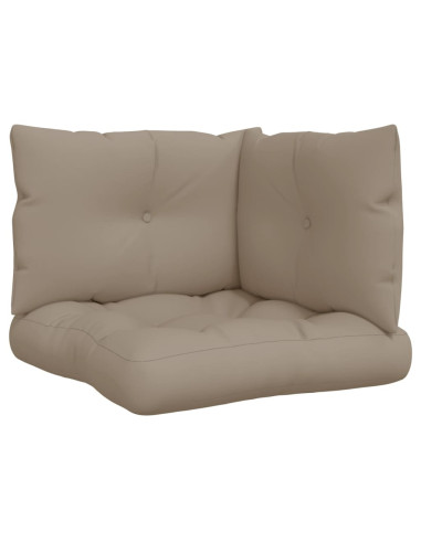 Cuscini per Pallet 3 pz Tortora in Tessuto