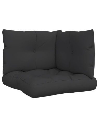 Cuscini per Pallet 3 pz Neri in Tessuto Oxford