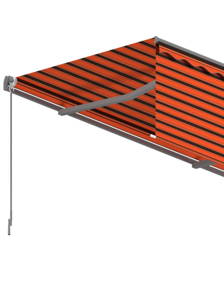 Tenda Retrattile Manuale Parasole 3,5x2,5m Arancione e Marrone