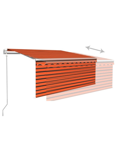 Tenda Retrattile Automatica Parasole 3,5x2,5m Arancio e Marrone