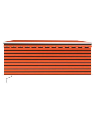 Tenda Retrattile Manuale Parasole 3,5x2,5m Arancione e Marrone