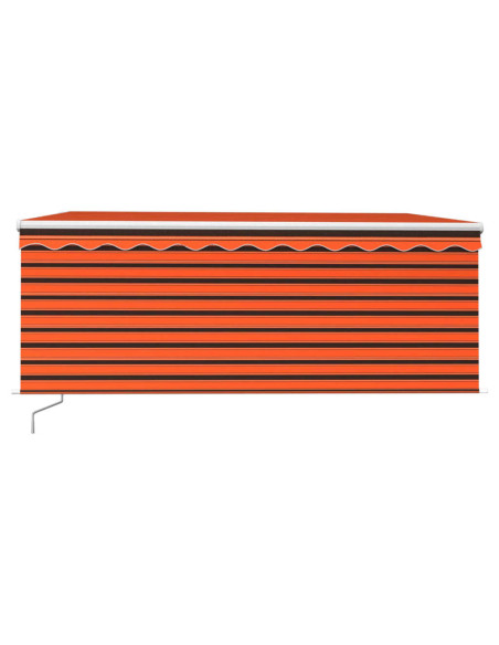 Tenda Retrattile Manuale Parasole 3,5x2,5m Arancione e Marrone