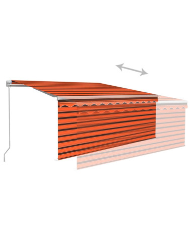 Tenda Retrattile Manuale Parasole 3,5x2,5m Arancione e Marrone