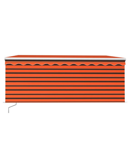 Tenda da Sole Retrattile Manuale LED 3,5x2,5m Arancione Marrone