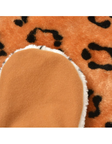Tappeto di Peluche a Forma di Leopardo 139 cm Marrone