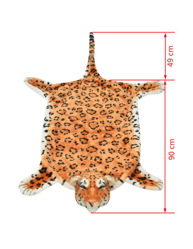 Tappeto di Peluche a Forma di Leopardo 139 cm Marrone