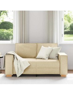 Divano a 2 posti Crema 120 cm Tessuto 2