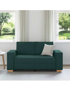 Divano a 2 posti Verde scuro 120 cm in tessuto 2