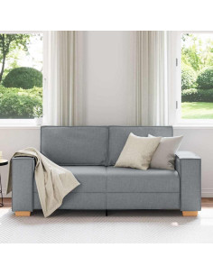 Divano a 2 posti Grigio Chiaro 140 cm Tessuto 2