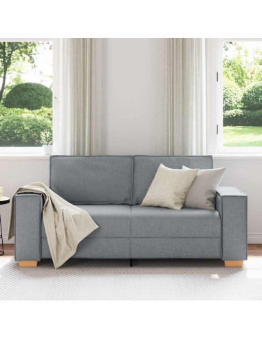 Divano a 2 posti Grigio Chiaro 140 cm Tessuto