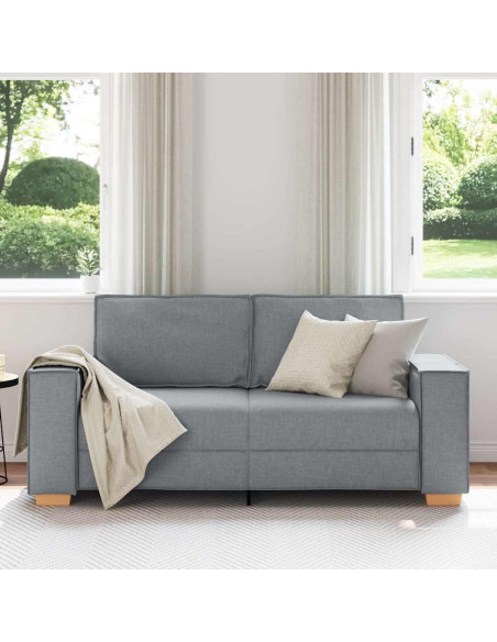 Divano a 2 posti Grigio Chiaro 140 cm Tessuto