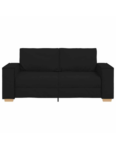 Divano a 2 posti Nero 140 cm Tessuto