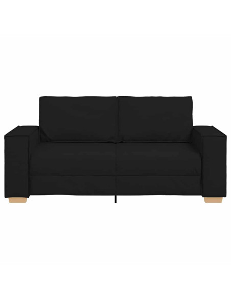 Divano a 2 posti Nero 140 cm Tessuto