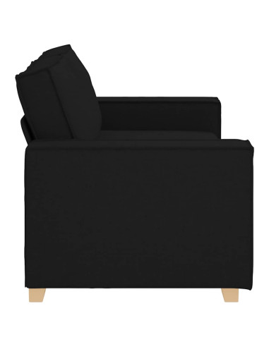 Divano a 2 posti Nero 140 cm Tessuto