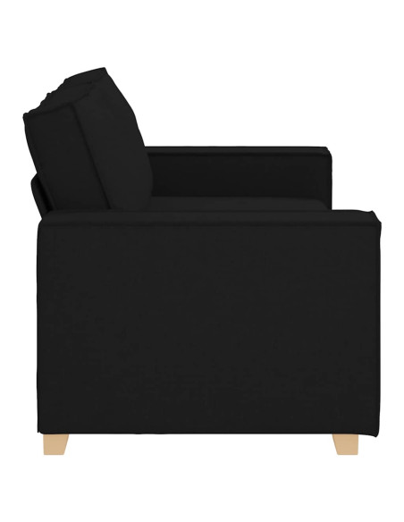 Divano a 2 posti Nero 140 cm Tessuto