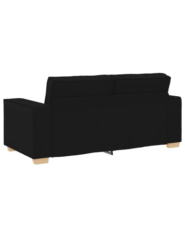 Divano a 2 posti Nero 140 cm Tessuto