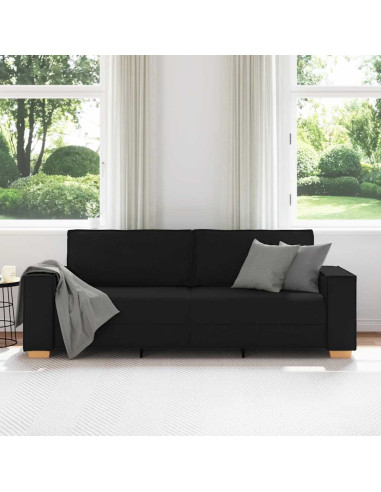 Divano a 3 posti Nero 180 cm Tessuto