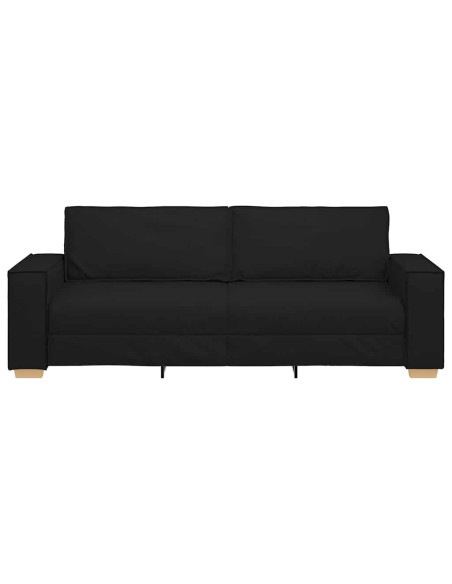 Divano a 3 posti Nero 180 cm Tessuto