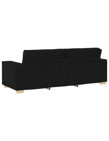 Divano a 3 posti Nero 180 cm Tessuto