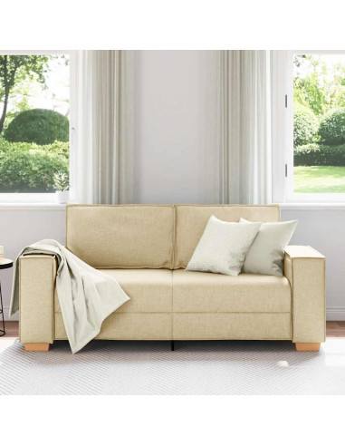 Divano a 2 posti Crema 140 cm Tessuto