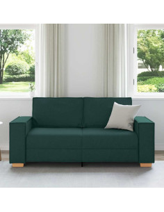 Divano a 2 posti Verde scuro 140 cm in tessuto 2