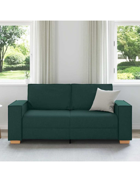 Divano a 2 posti Verde scuro 140 cm in tessuto
