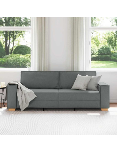 Divano a 3 posti Grigio scuro 180 cm in tessuto