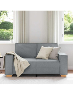 Divano a 2 posti Grigio chiaro 120 cm in tessuto 2