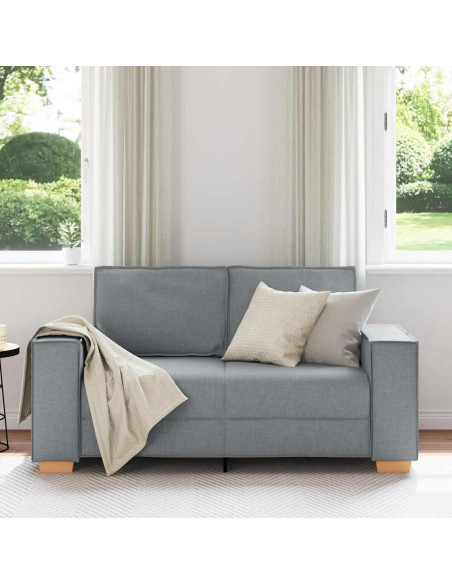 Divano a 2 posti Grigio chiaro 120 cm in tessuto