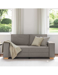 Divano a 2 posti tortora 140 cm in tessuto 2