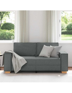 Divano a 2 posti Grigio scuro 140 cm in tessuto 2