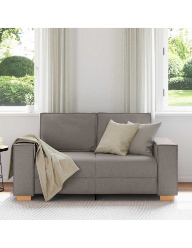 Divano a 2 posti tortora 120 cm in tessuto