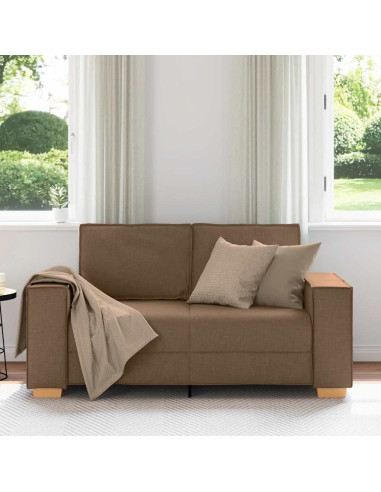 Divano a 2 posti Marrone 120 cm Tessuto