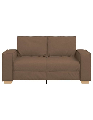 Divano a 2 posti Marrone 120 cm Tessuto