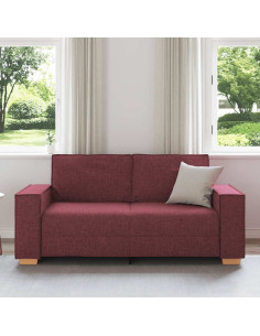 Divano a 2 posti rosso vino 140 cm in tessuto 2