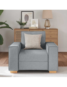 Poltrona Divano Grigio Chiaro 60 cm Tessuto 2