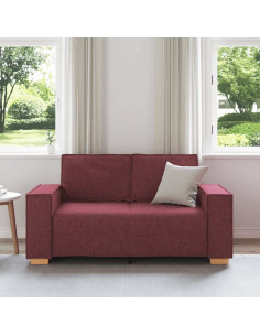 Divano a 2 posti rosso vino 120 cm in tessuto 2