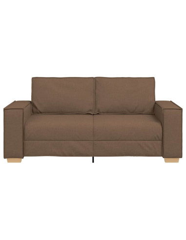 Divano a 2 posti Marrone 140 cm Tessuto