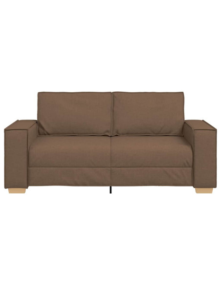 Divano a 2 posti Marrone 140 cm Tessuto